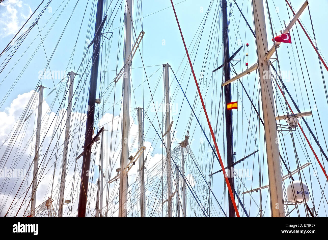 Sailing boat poles Stock Photo Alamy