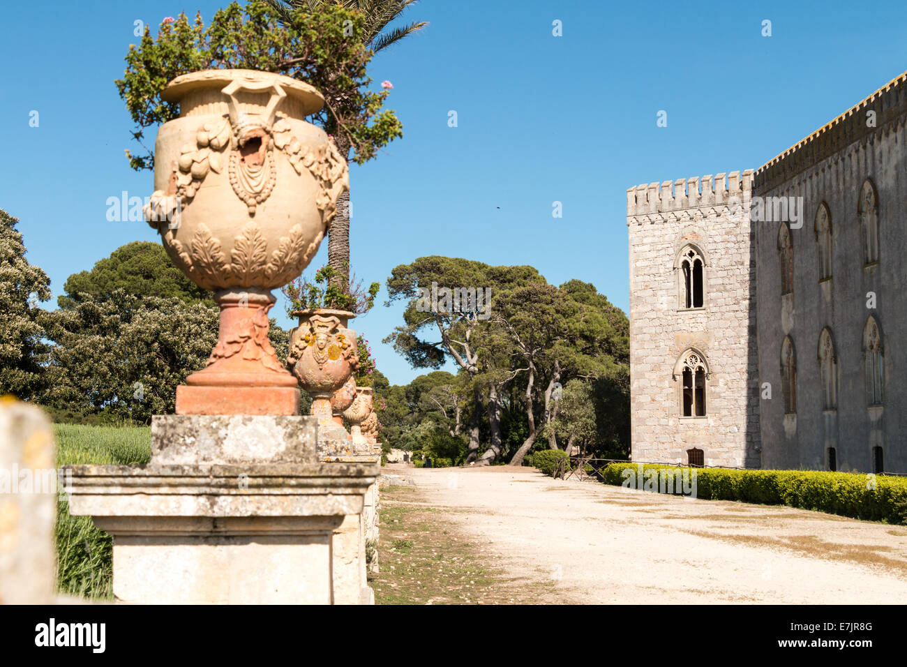 Castle in eastern Sicily Stock Photo