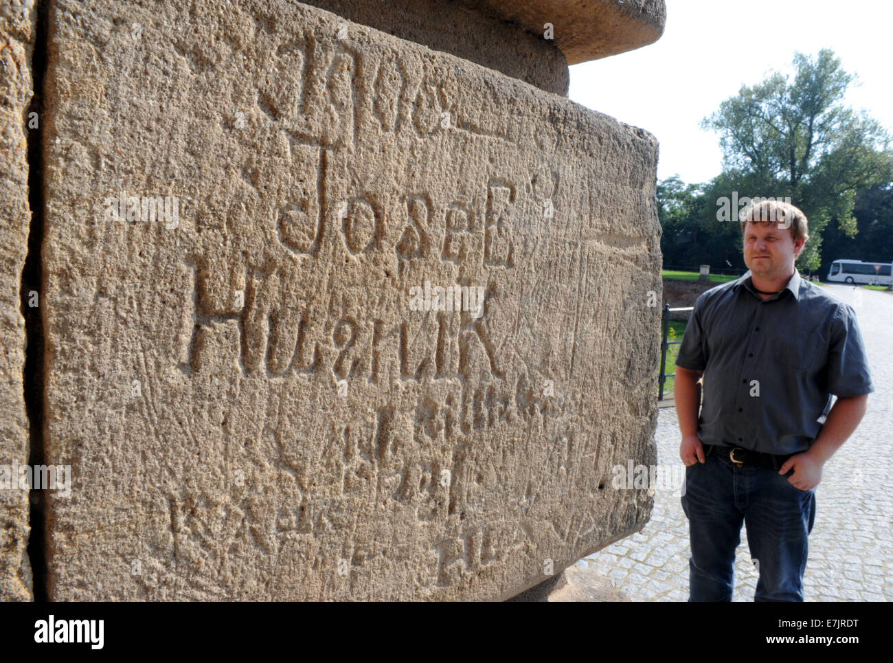 Terezin, Czech Republic. 19th Sep, 2014. Messages from the Second World