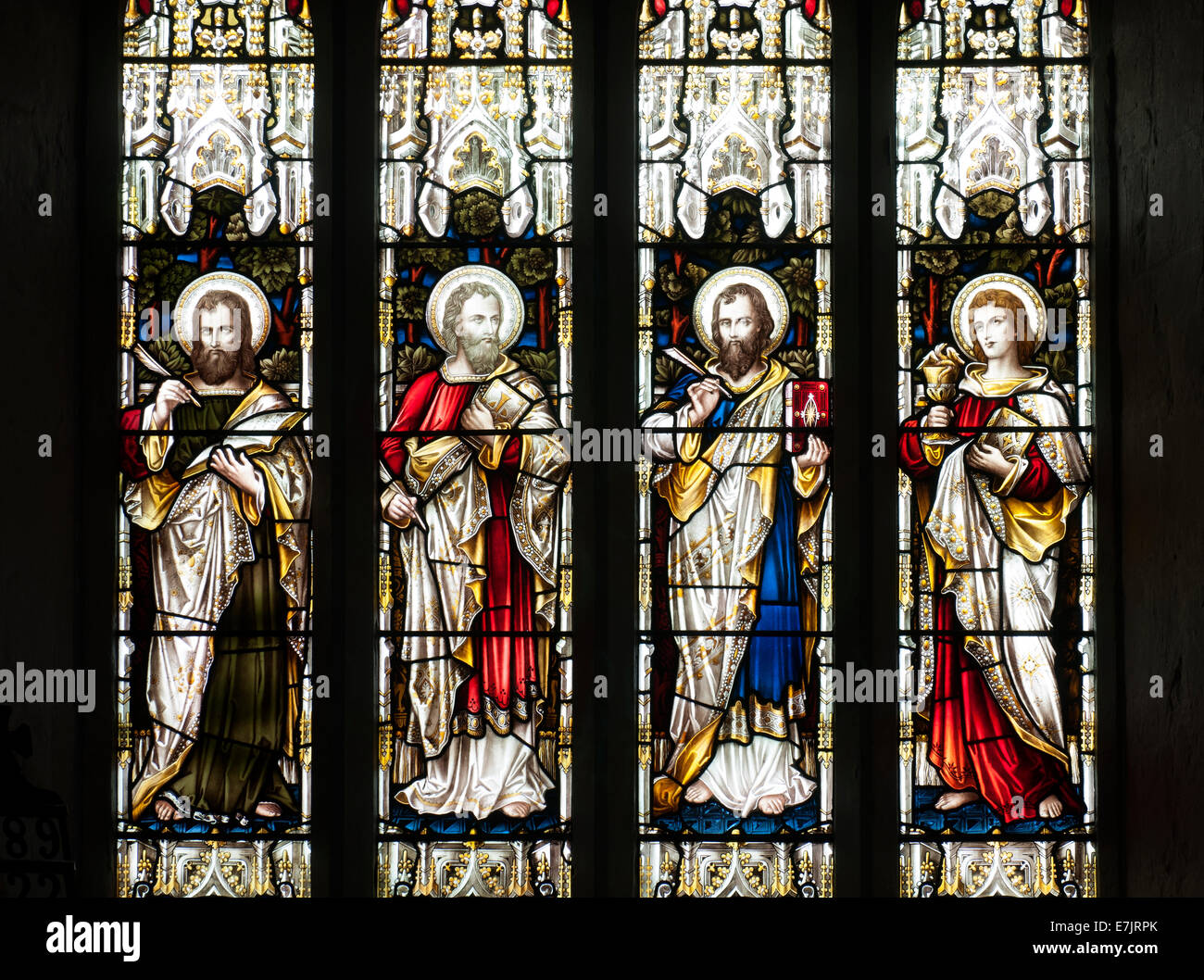Four evangelists stained glass window hires stock photography and