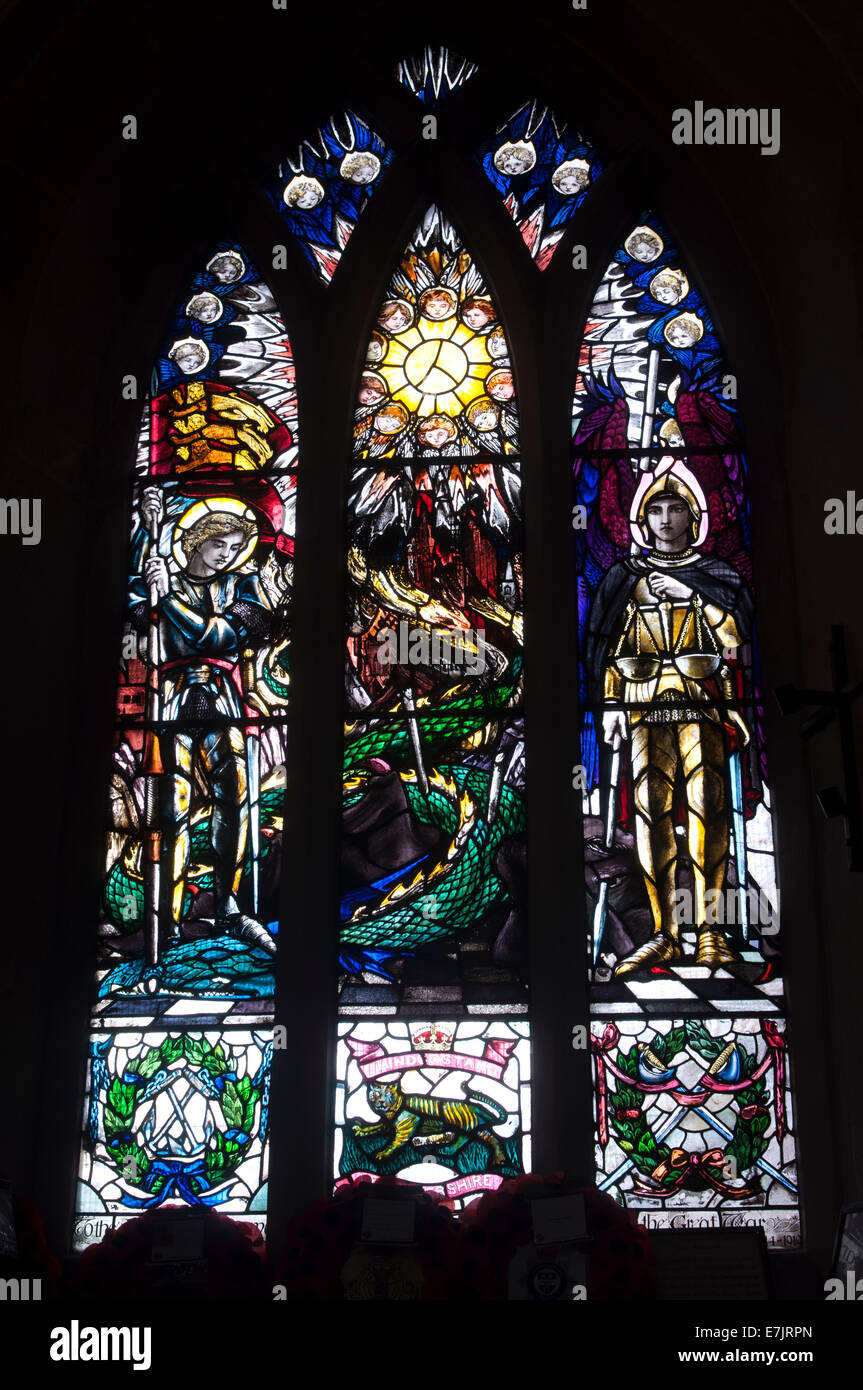 Christopher Whall stained glass in All Saints Church, Wigston