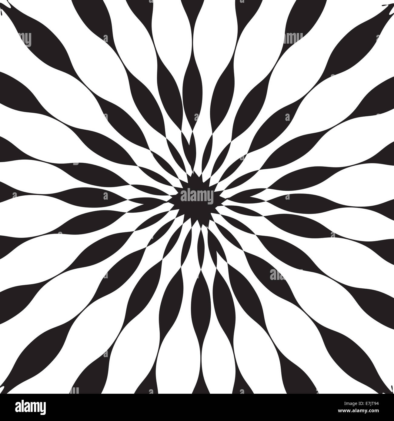 Black and White Abstract Psychedelic Art Background. Vector Illu Stock ...