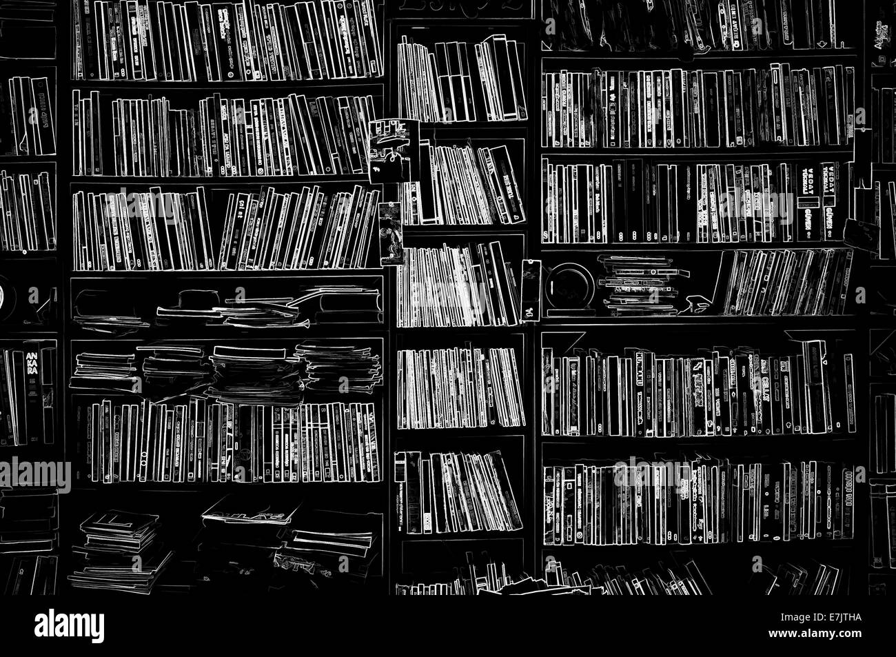 Digitally created bookcase Stock Photo Alamy