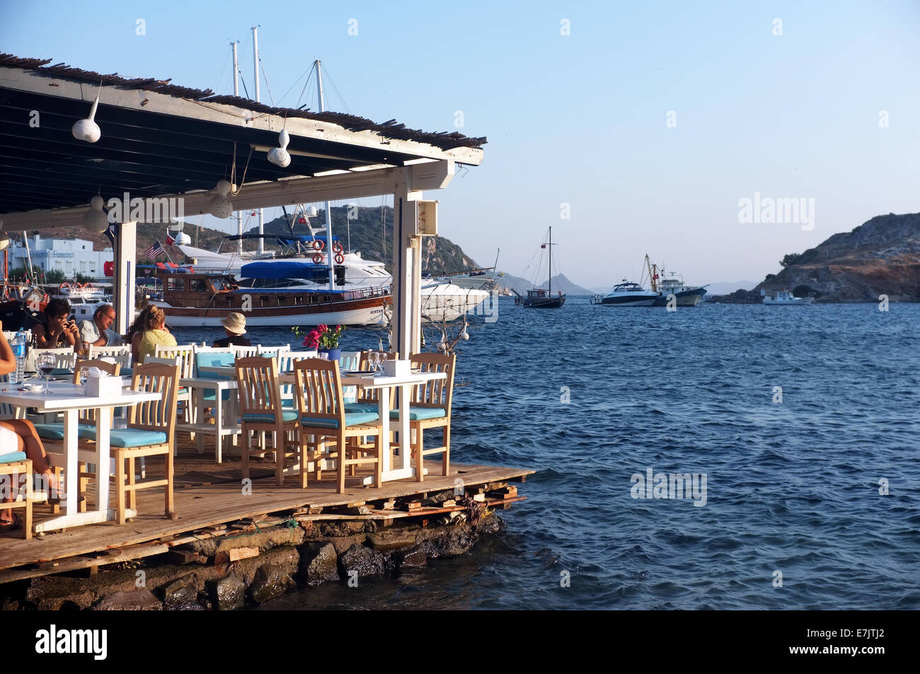 Seaside fish restaurant in Turkey Stock Photo