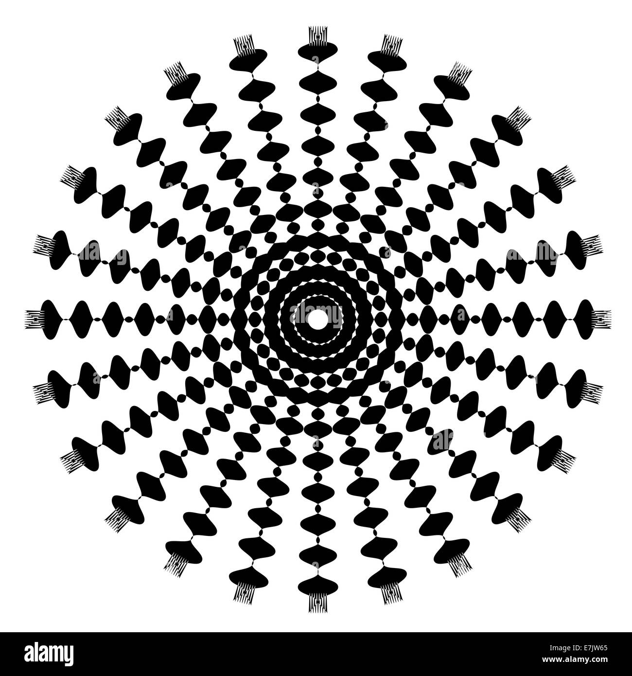Black and White Abstract Psychedelic Art Background. Vector Illu Stock ...