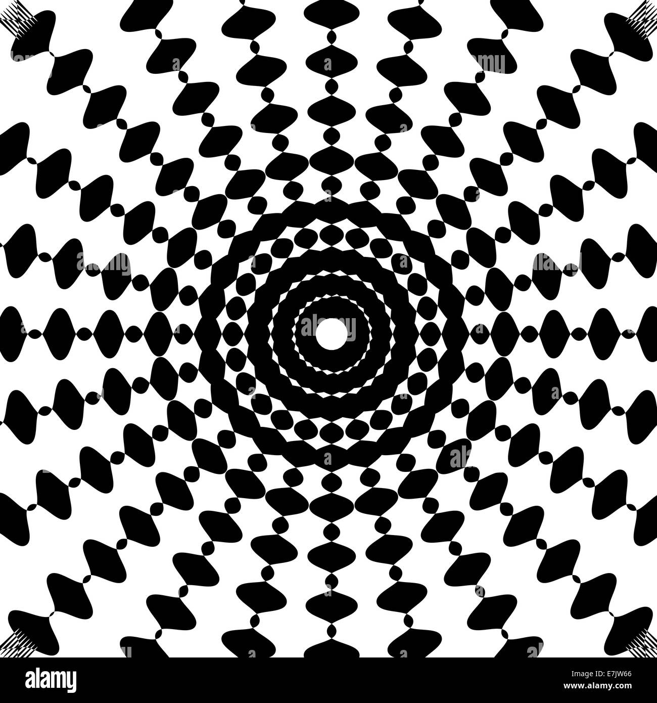 Black and White Abstract Psychedelic Art Background. Vector Illu Stock ...