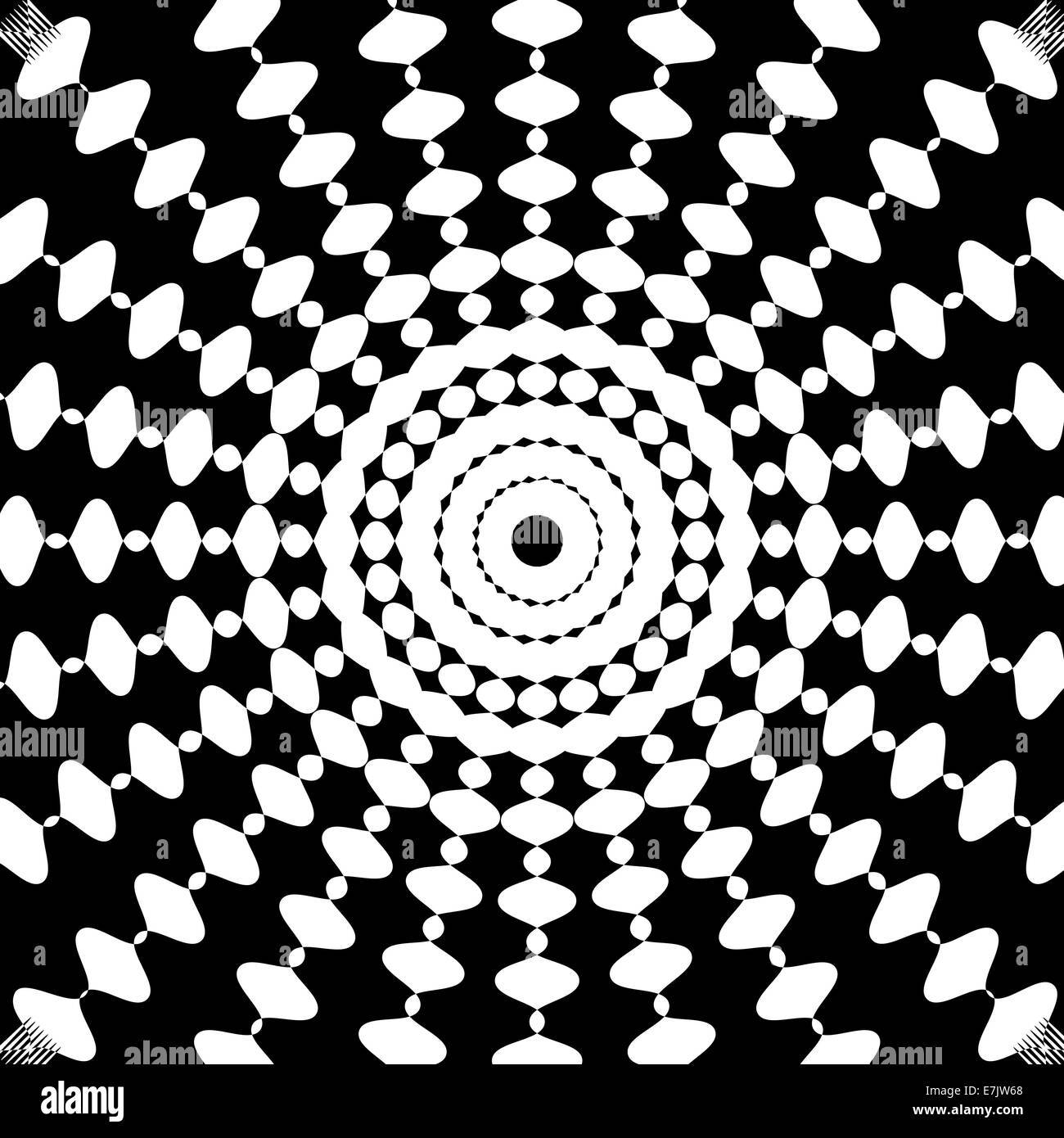 Black and White Abstract Psychedelic Art Background. Vector Illu Stock ...
