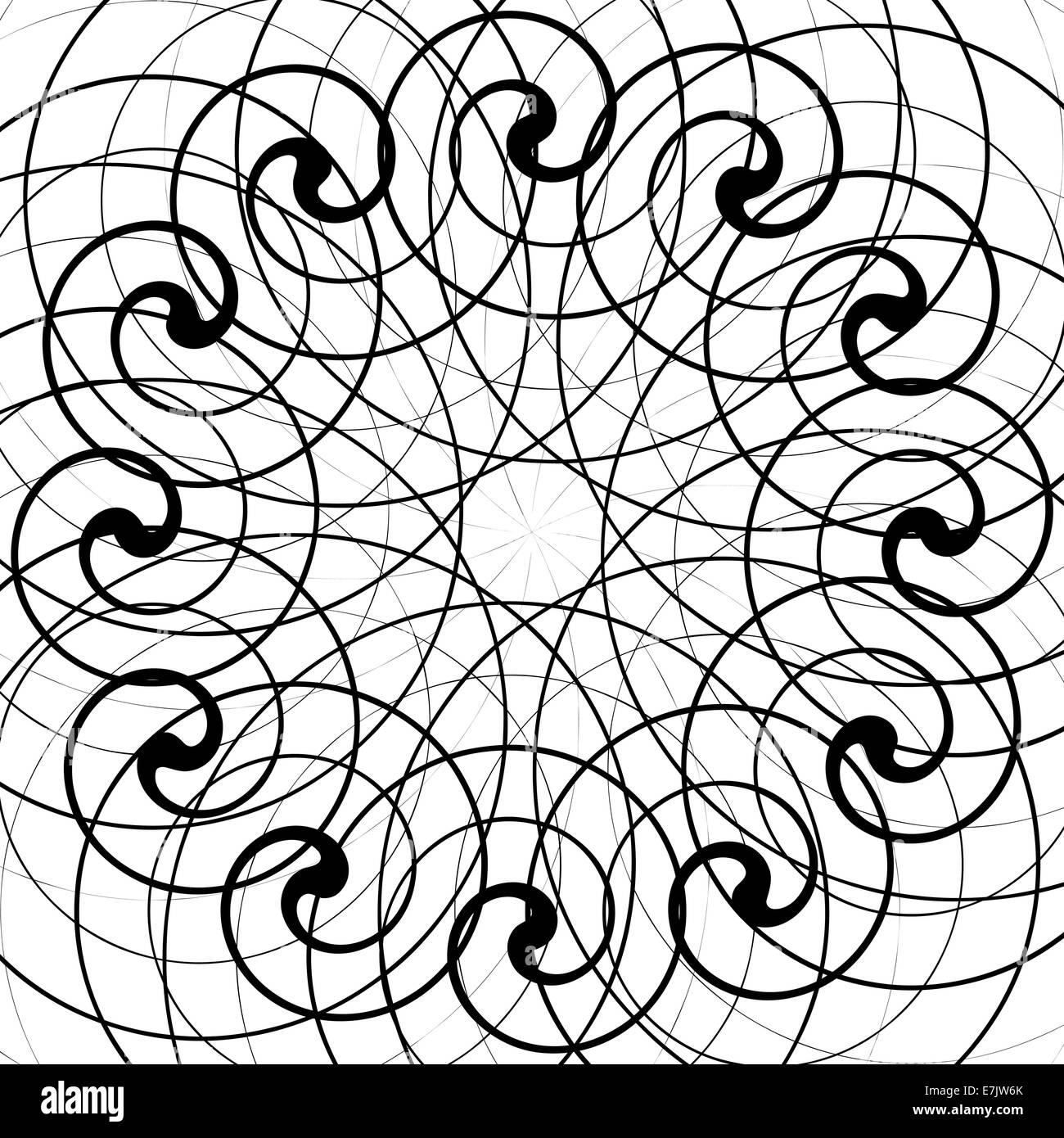 Black and White Abstract Psychedelic Art Background. Vector Illu Stock ...