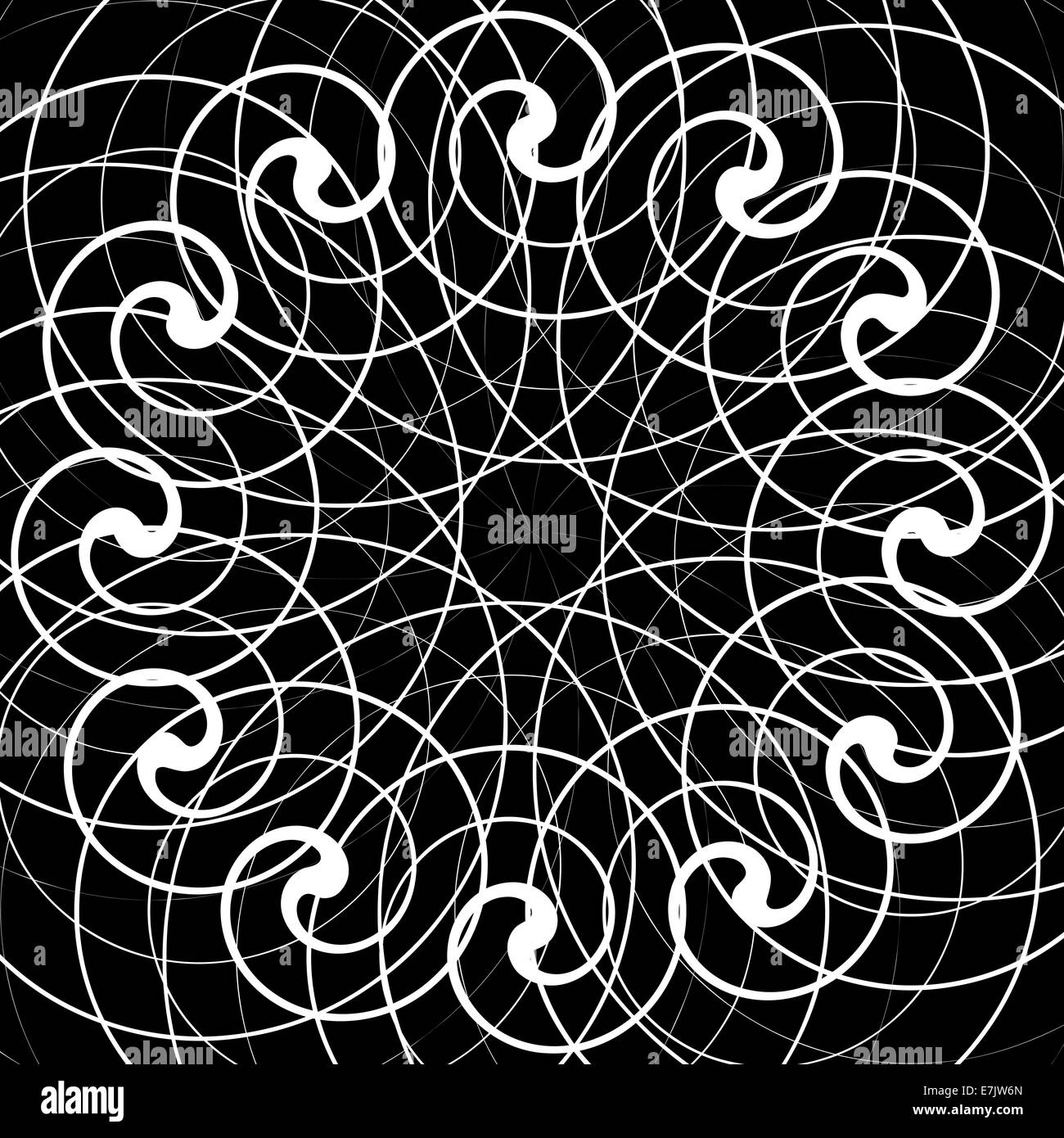 Black and White Abstract Psychedelic Art Background. Vector Illu Stock ...