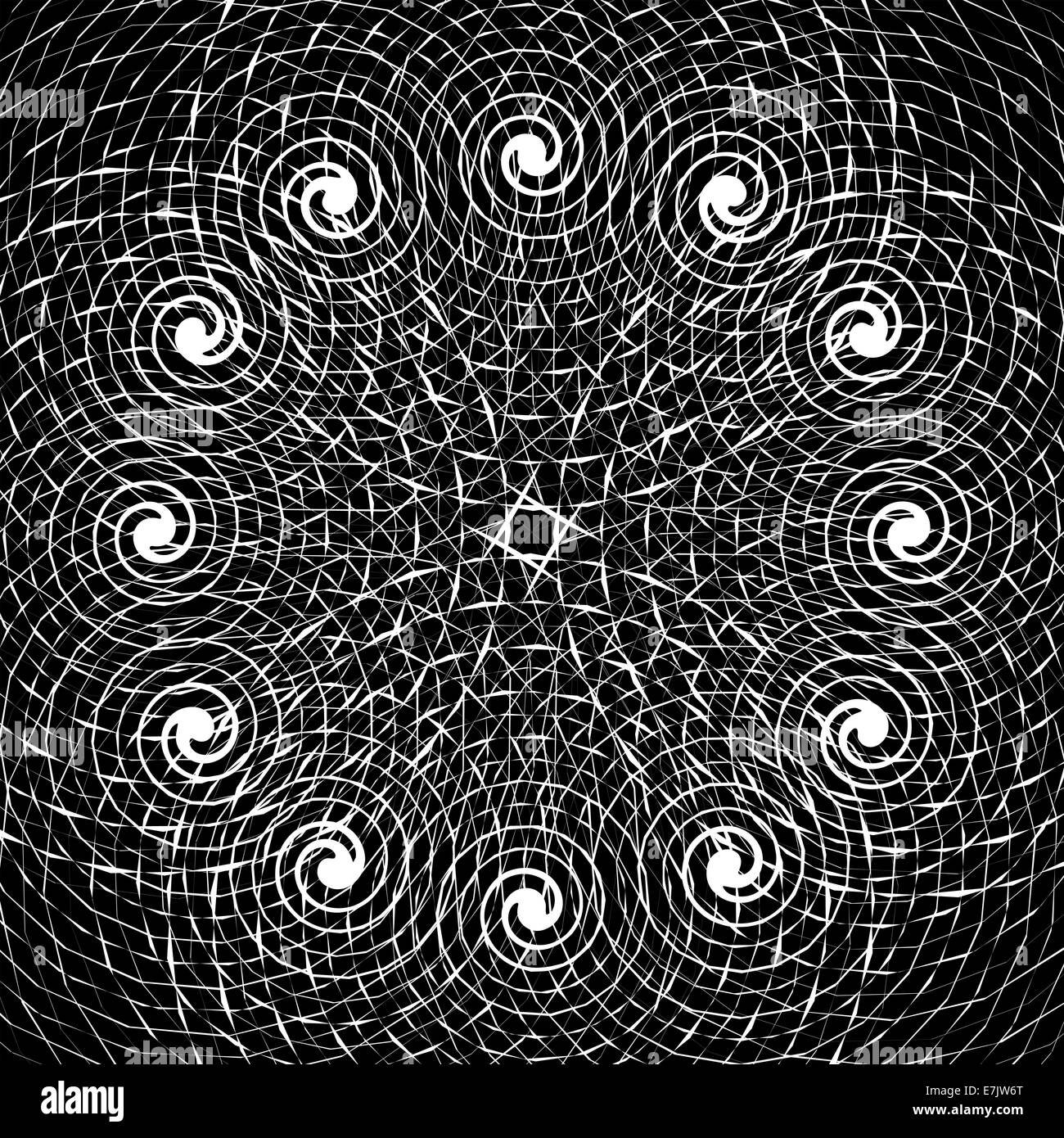 Black and White Abstract Psychedelic Art Background. Vector Illu Stock ...