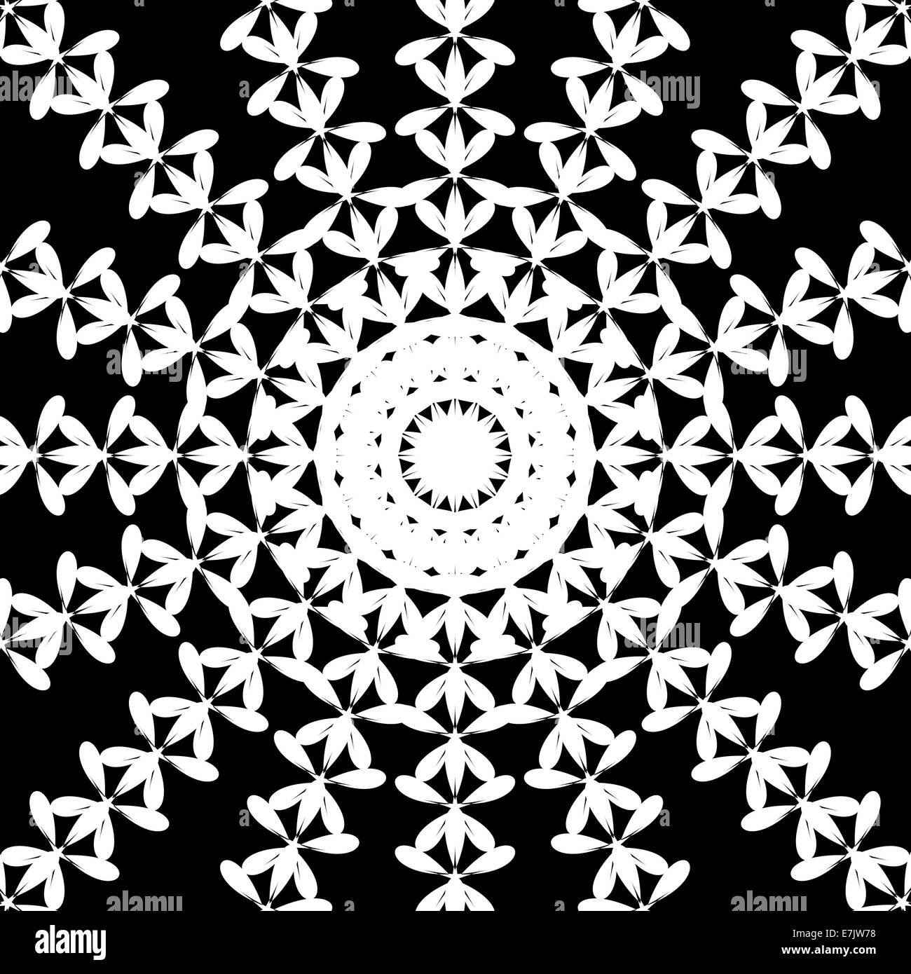Black and White Abstract Psychedelic Art Background. Vector Illu Stock ...