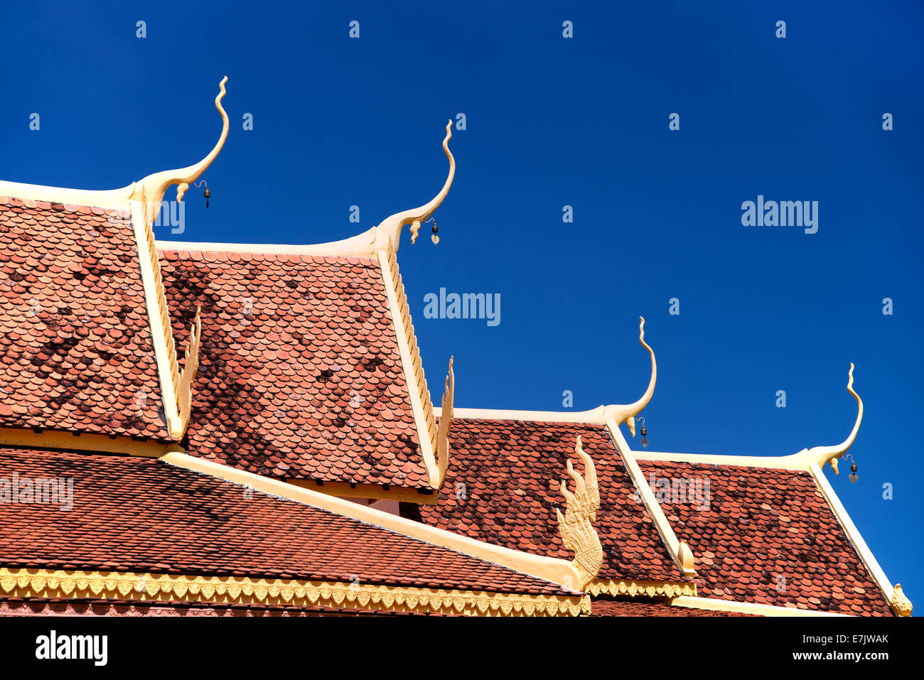 Traditional Khmer Roof Decoration Stock Photo