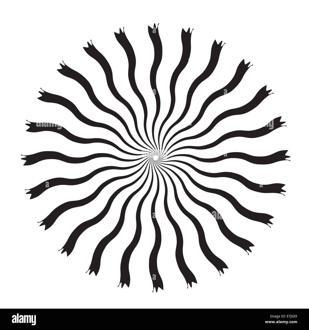 Black and White Abstract Psychedelic Art Background. Vector Illu Stock ...