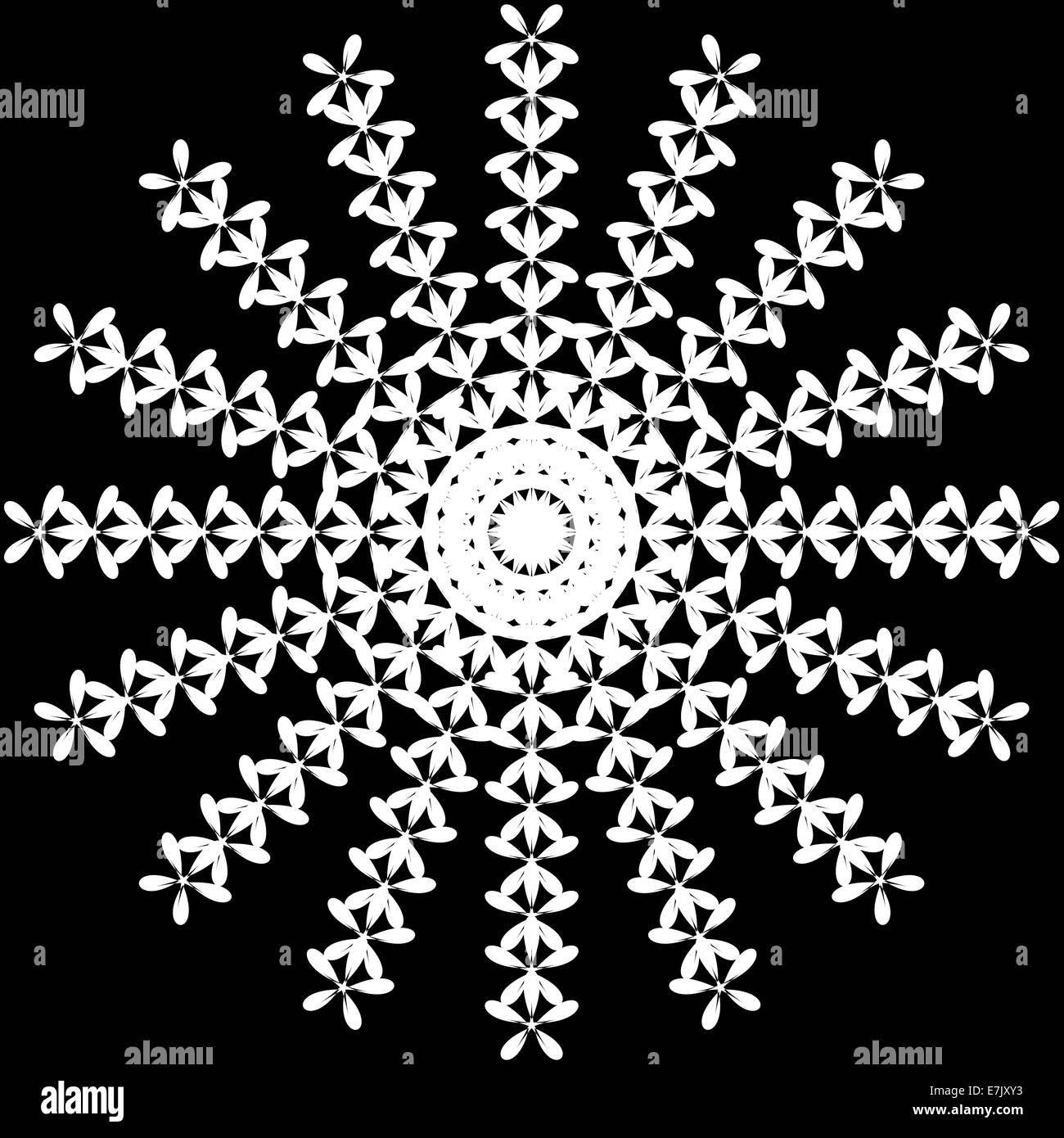Black and White Abstract Psychedelic Art Background. Vector Illu Stock ...