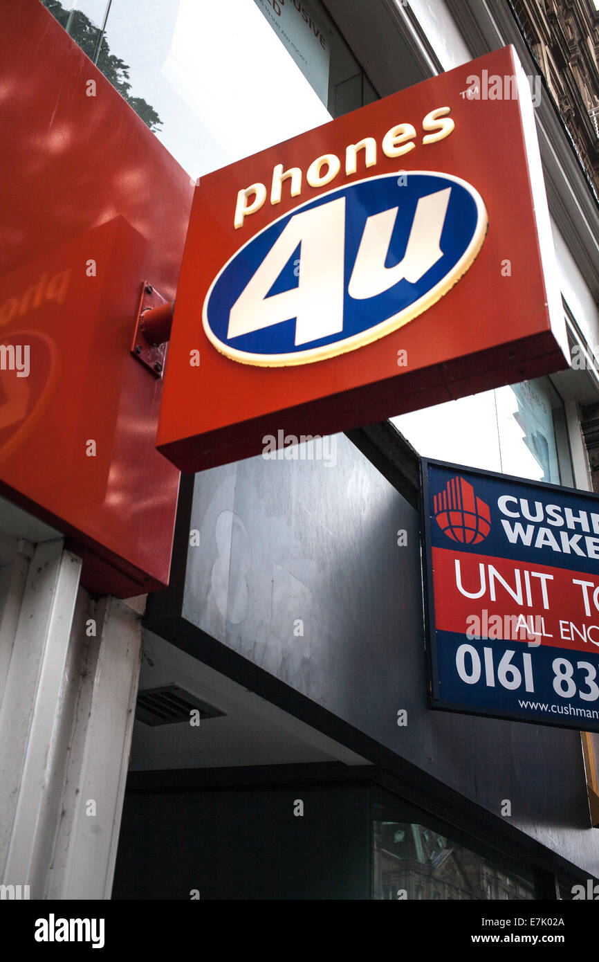 Phones 4U and unit to let sign in Sheffield South Yorkshire England Stock Photo