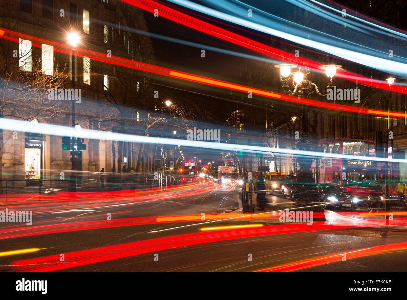 Light trails from passing traffic in London Stock Photo - Alamy