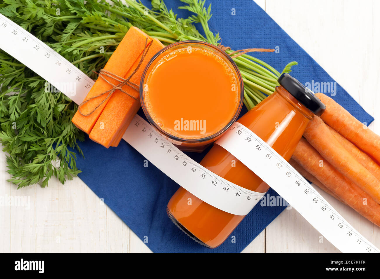 Carrot juice for healthy dieting Stock Photo