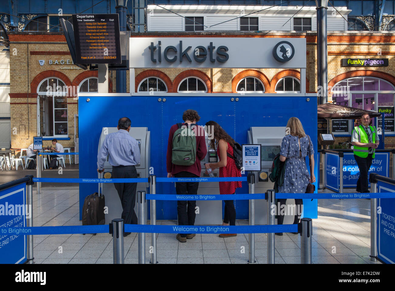 Self-service ticket machine at Brighton Station Stock Photo