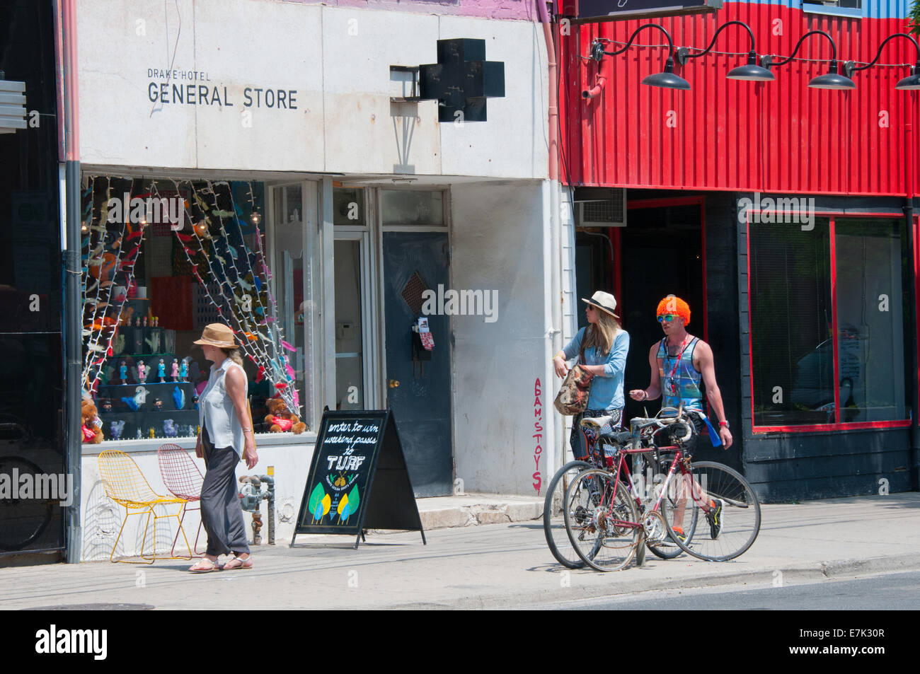 Street scene Queen street downtown Toronto Stock Photo