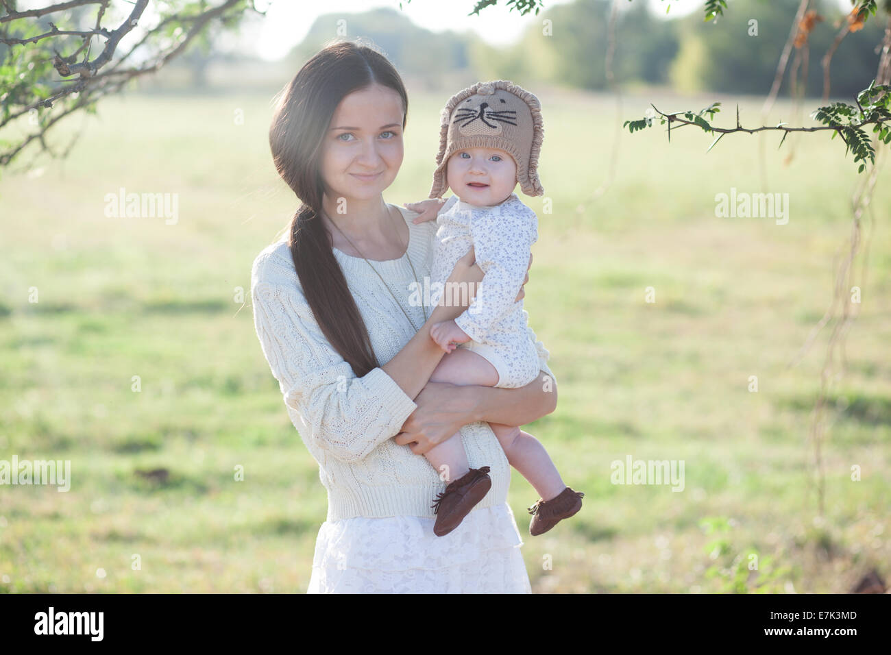 portrait of baby and mother Stock Photo