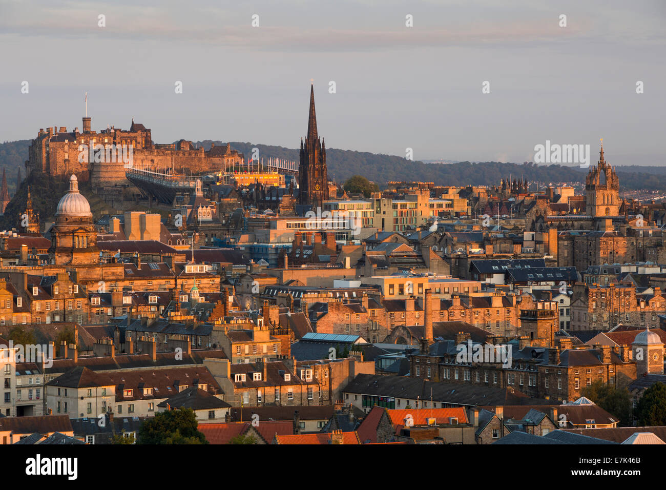 Dawn over Edinburgh, Lothian, Scotland Stock Photo