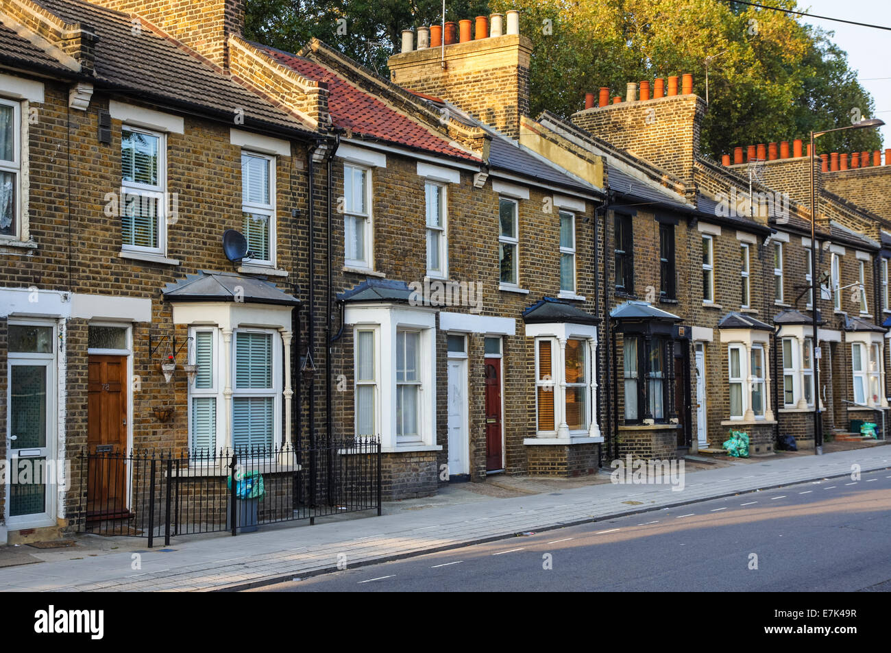 Terraced houses in East London England United Kingdom UK Stock Photo