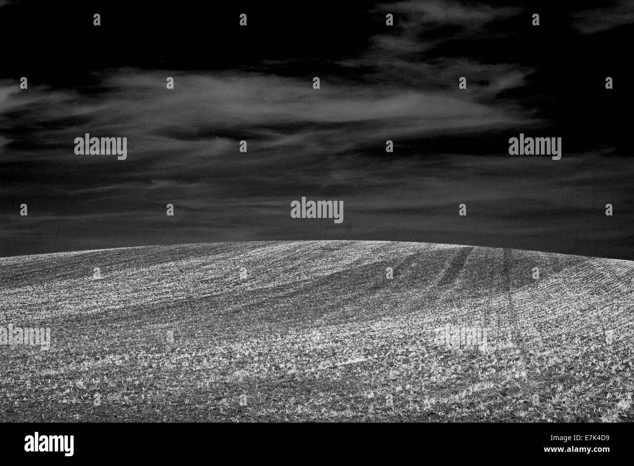 Farmland after ploughing Stock Photo