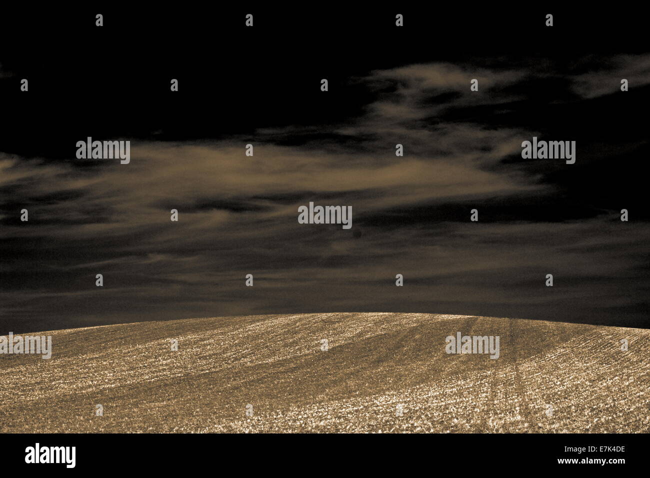 Farmland after ploughing Stock Photo