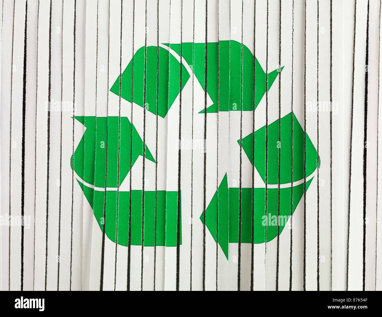 Shredded Paper with a recycle sign Stock Photo - Alamy