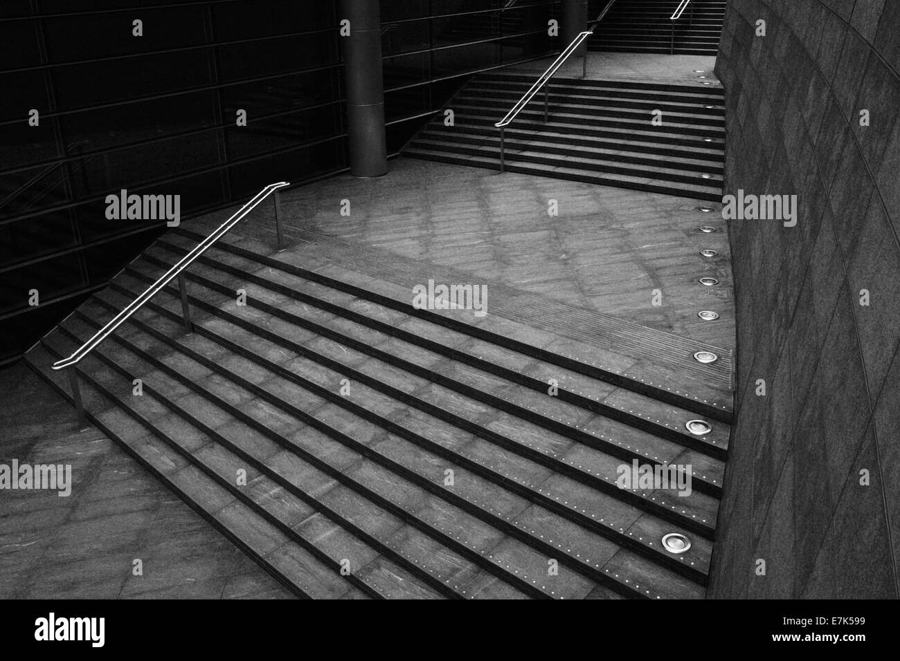 Broadgate steps in London's financial district near Liverpool street rail station Stock Photo