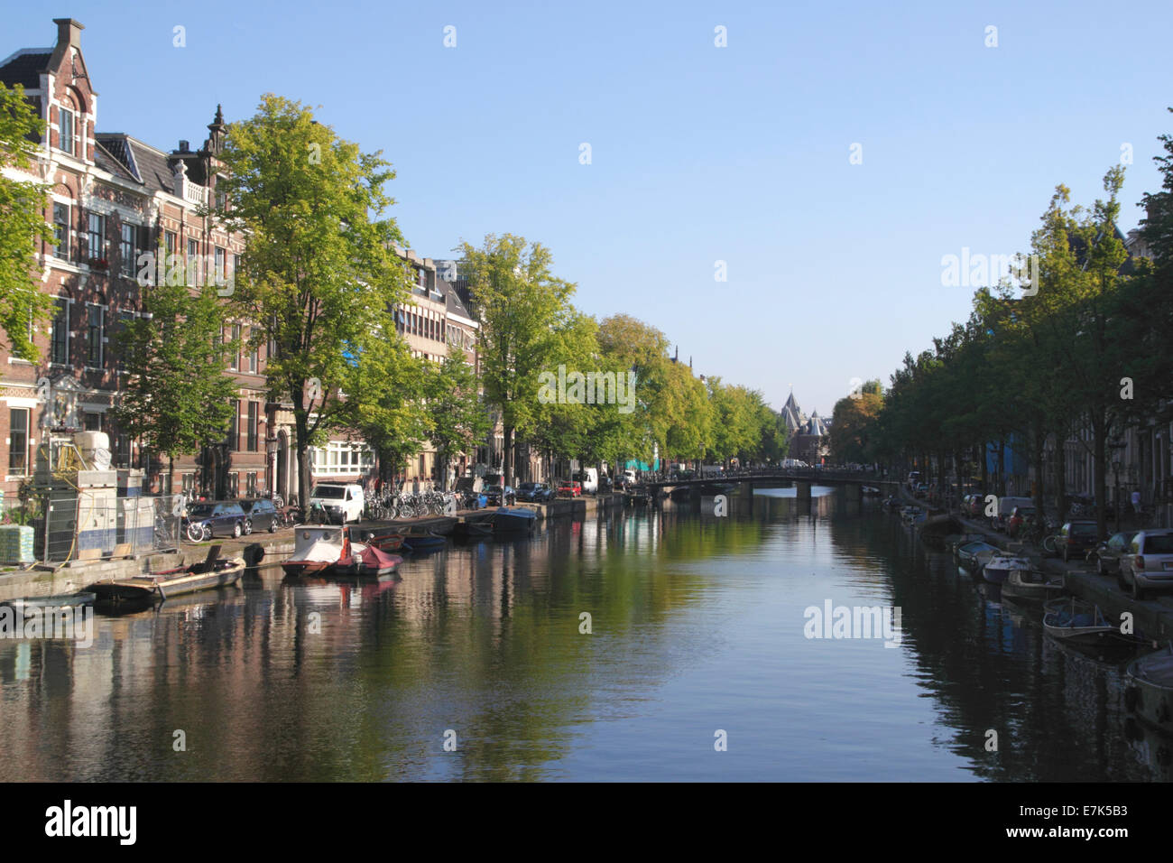 Oudezijds Voorburgwal Canal Amsterdam Holland Stock Photo