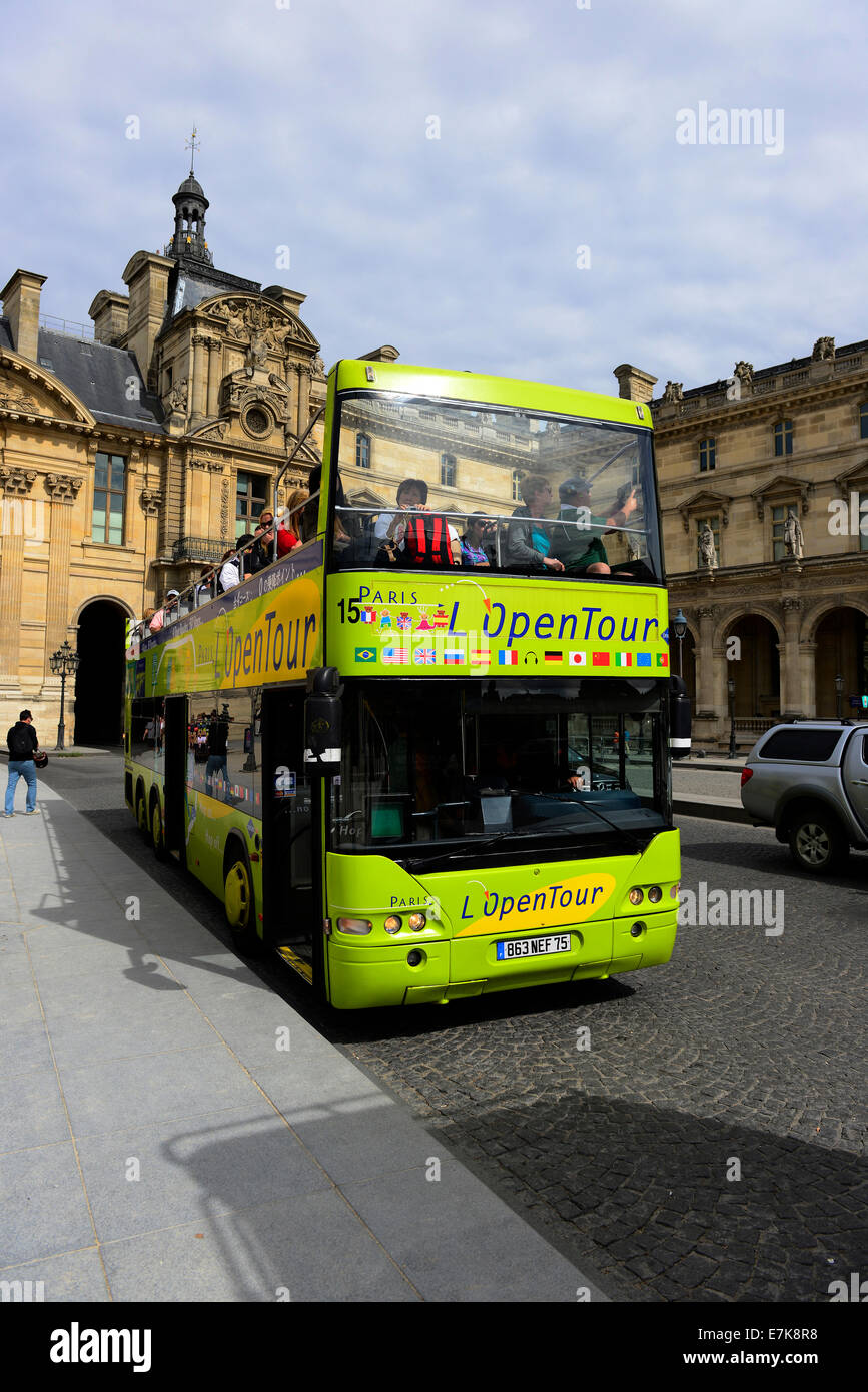Open Air Tour Bus Paris France Europe FR City of Lights Stock Photo Alamy