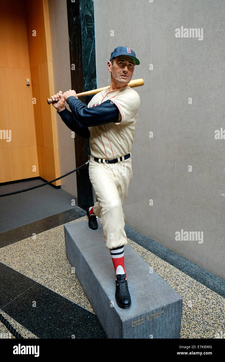 Boston Red Sox Ted Williams at the National Baseball Hall of Fame Museum at Cooperstown New York Stock Photo