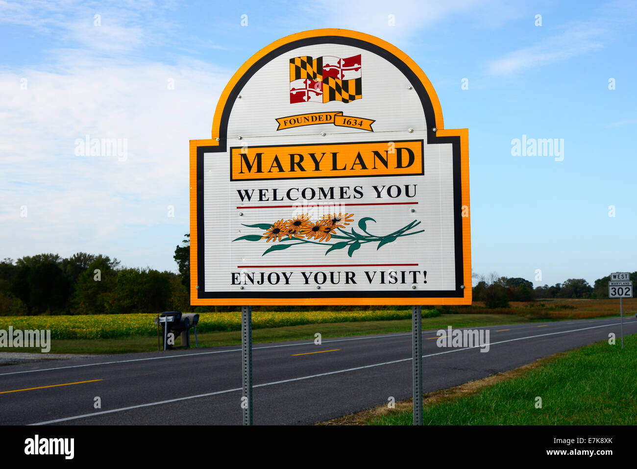 Maryland Road Sign On Highway Stock Photo 81871072