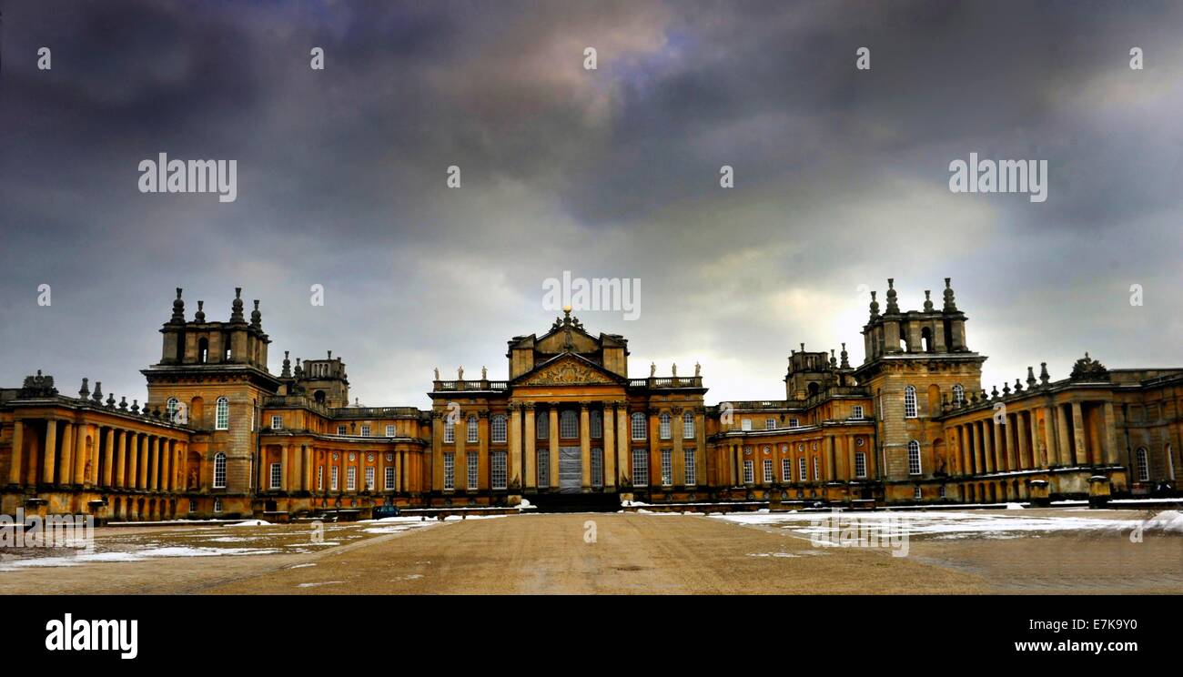 Blenheim Palace, monumental, country house, Woodstock, Oxfordshire, England, residence , dukes of Marlborough,non-royal, non-episcopal, country house,palace,,birthplace ,Sir Winston Churchill,Baroque architecture,famous Blenheim Tapestry ,, Stock Photo