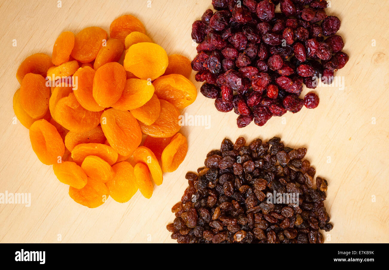 Healthy food organic nutrition. Dried dehydrated fruits raisins ...