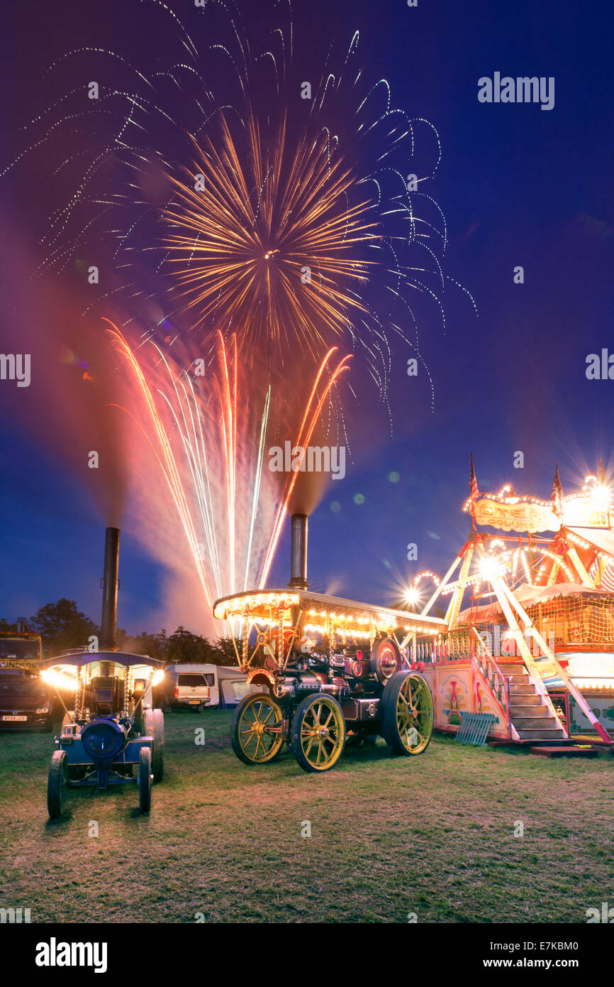 Pickering steam engine rally in north Yorkshire and fireworks display in 2012 Stock Photo
