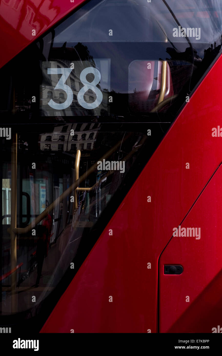 New Bus for London parked on a stand at Victoria Station Stock Photo