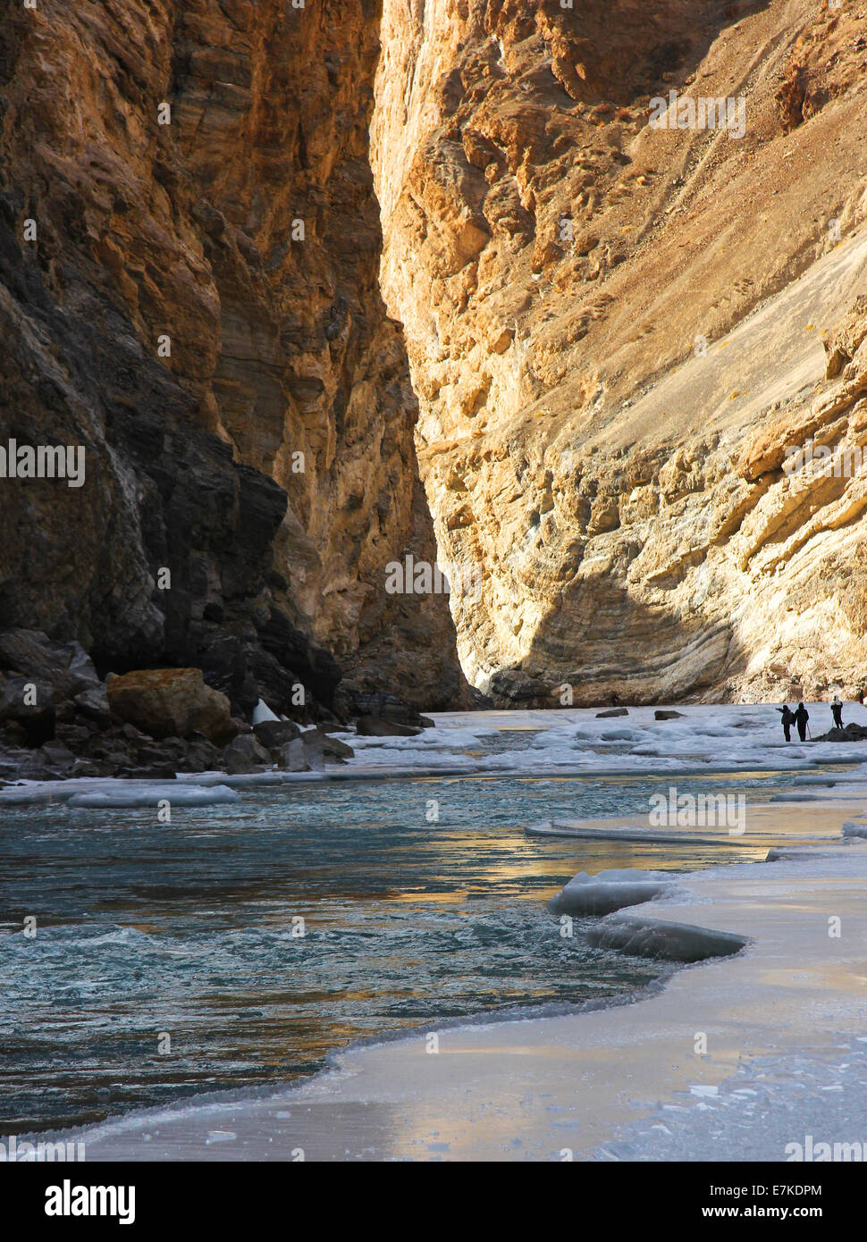 Chadar Trek on the Zanskar River, Ladakh Stock Photo