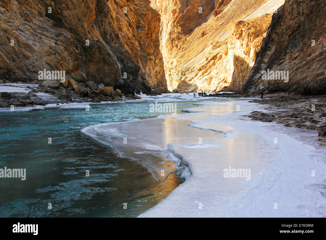 Chadar Trek on the Zanskar River, Ladakh Stock Photo