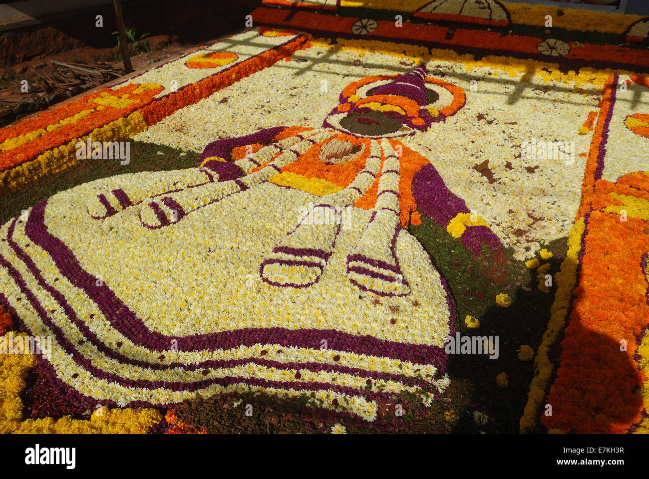 flower decoration of kathakali an art form from kerala;india Stock Photo