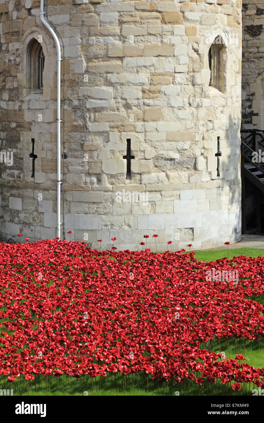 Remembrance Poppies at the Tower of London, England, UK Stock Photo - Alamy