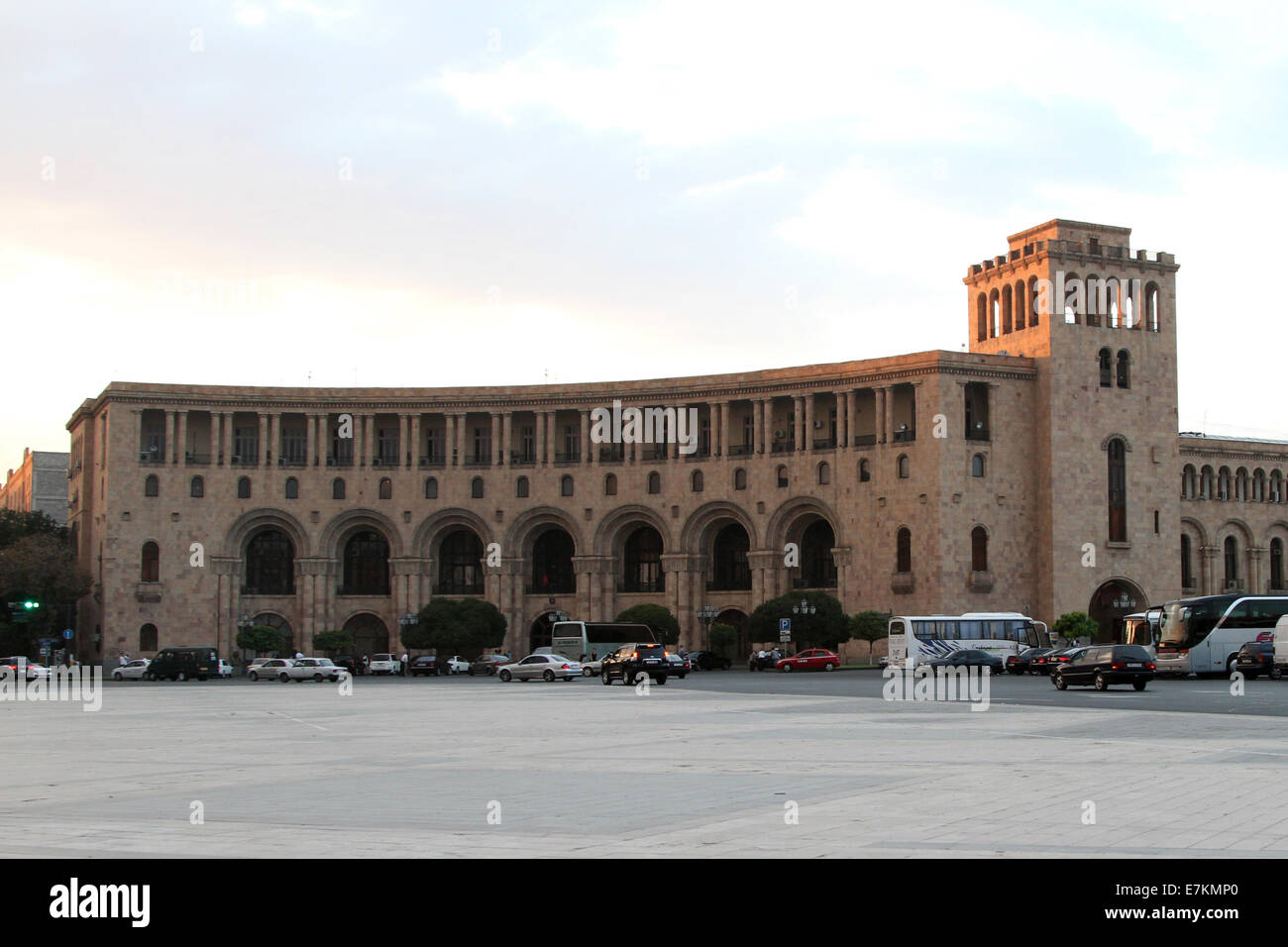 The Ministry of Foreign Affairs on Republic Square in central Yerevan, Armenia as photographed on Monday, 15 September 2014. Stock Photo