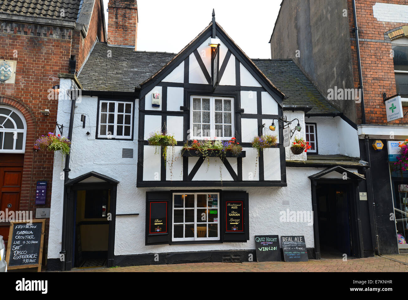 16th century The Fox Inn, Church Street, Oswestry, Shropshire, England, United Kingdom Stock Photo