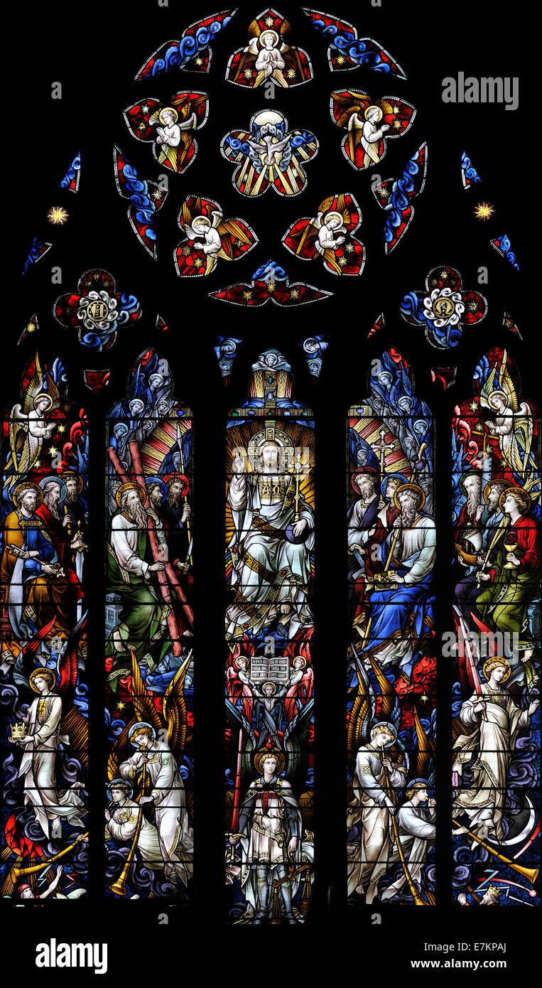The Last Judgment, Great West window, St. Andrews Cathedral, Inverness, Scotland, UK Stock Photo