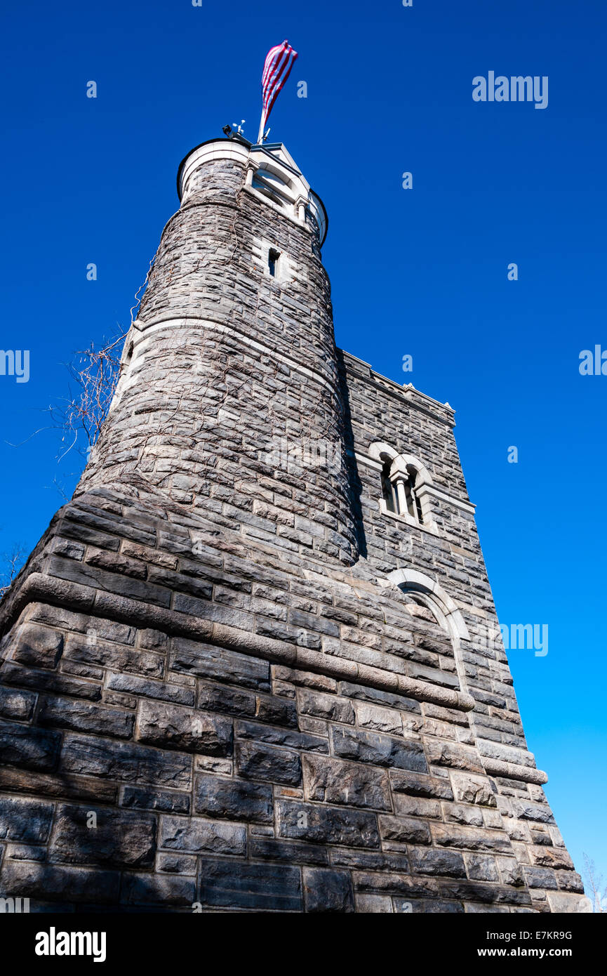 US, New York City, Central Park. Belvedere Castle on top of Vista Rock