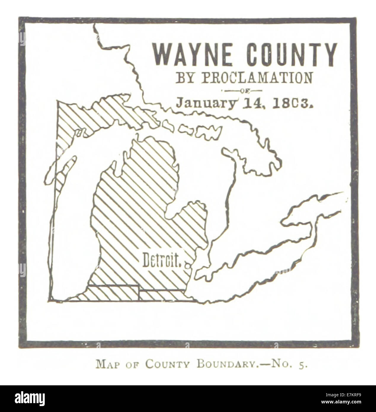 FARMER(1884) p172 MAP OF COUNTRY BOUNDARY - NO. 5 (1803) Stock Photo