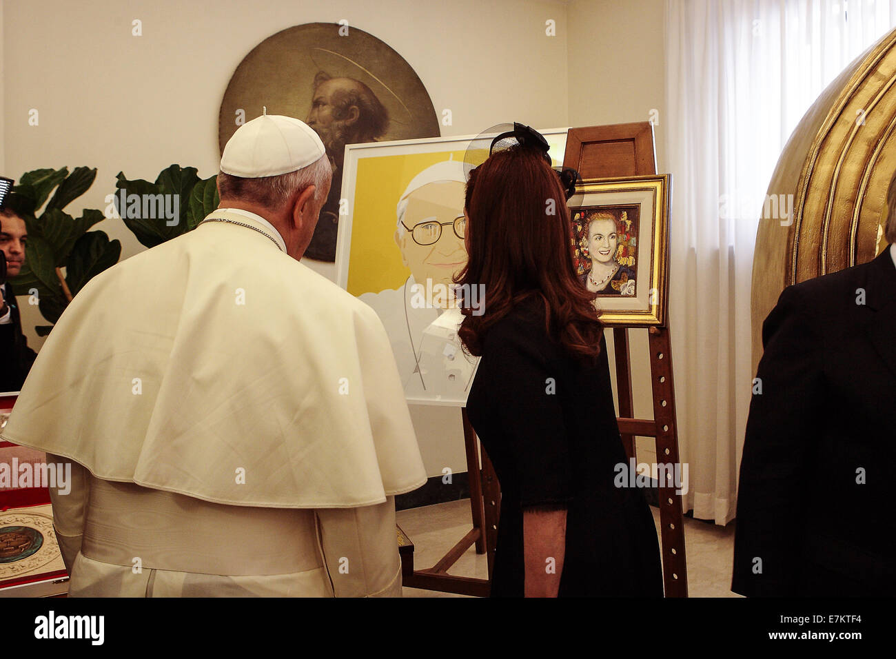 Vatican City   20th September 2014 Audience of Pope Francis to the President of the Republic of Argentina, Mrs. Cristina Fernandez de Kirchner, in the residence of ST Marta Credit:  Realy Easy Star/Alamy Live News Stock Photo