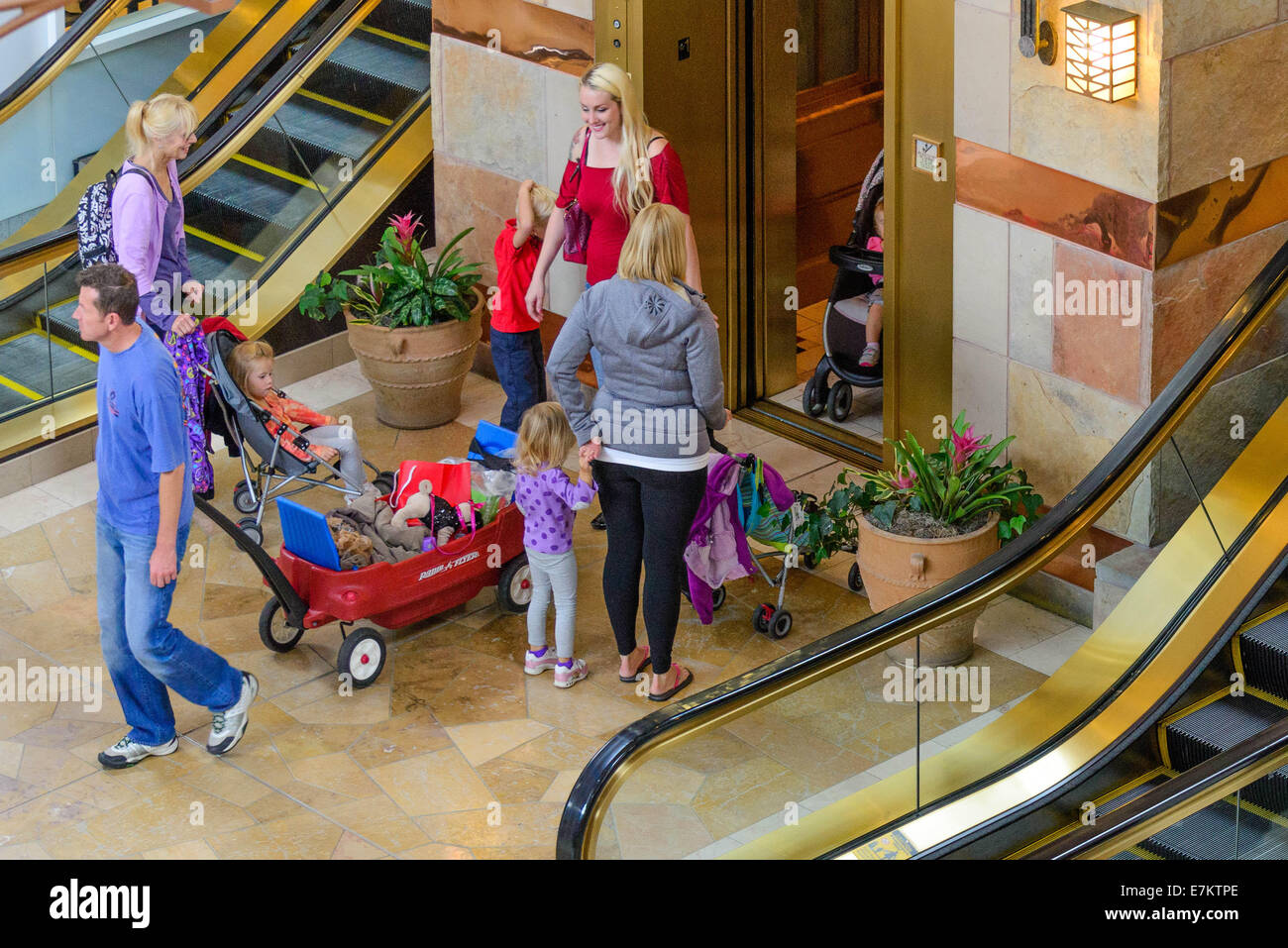 shoppers at an indoor mall Stock Photo Alamy