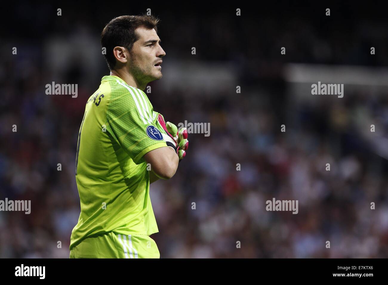 Madrid, Spain. 16th Sep, 2014. Iker Casillas (Real) Football/Soccer : UEFA Champions League Group B match between Real Madrid CF 5-1 Basel 1893 at the Santiago Bernabeu Stadium in Madrid, Spain . © Mutsu Kawamori/AFLO/Alamy Live News Stock Photo